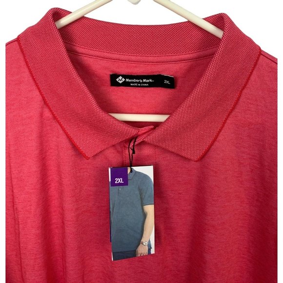 MEMBER'S MARK 2XL Polo Mens Coral Short Sleeve Shirt XXL NEW Golf Work Casual - Picture 4 of 10